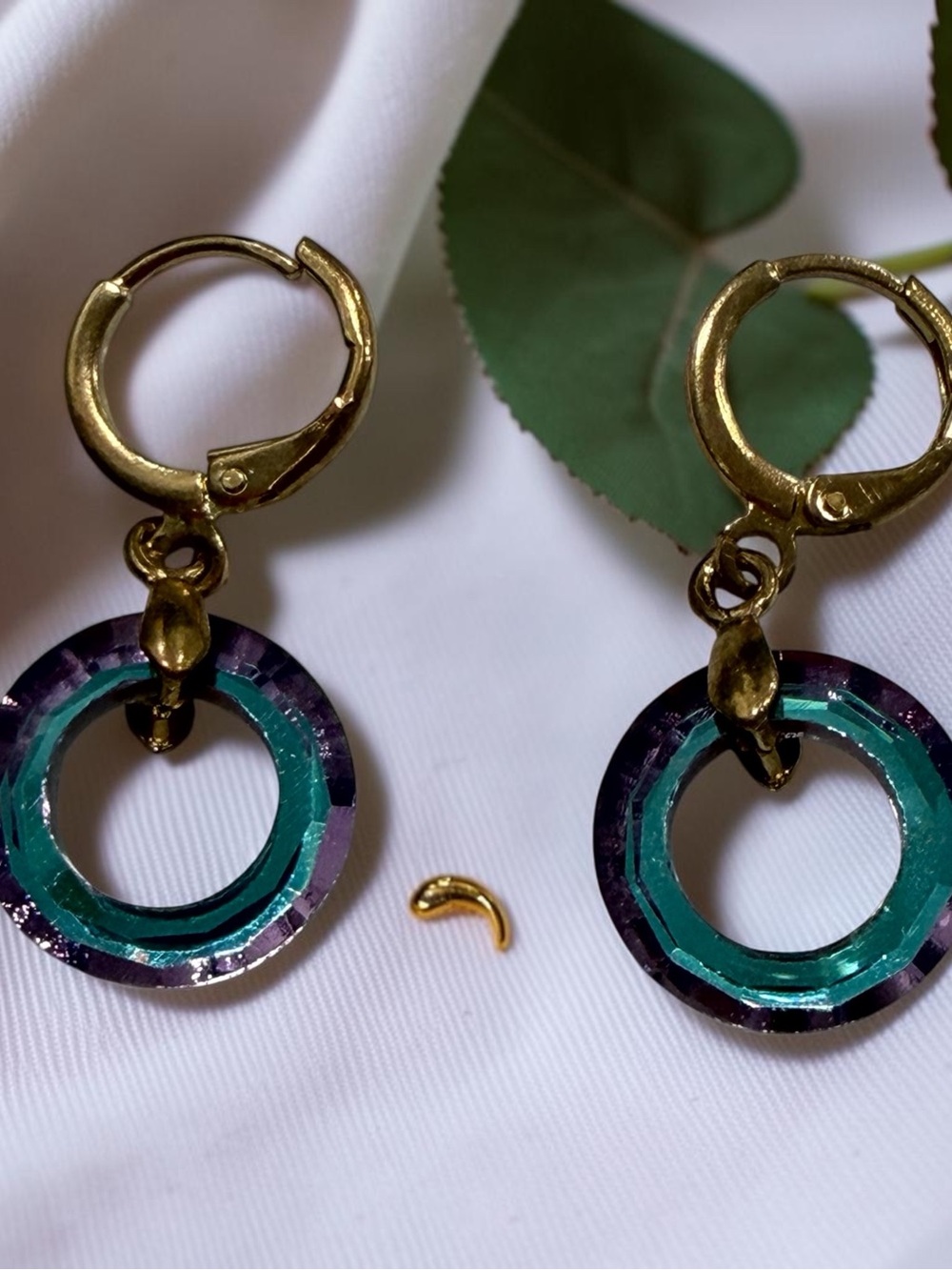 Gold Hoop Drop Earrings